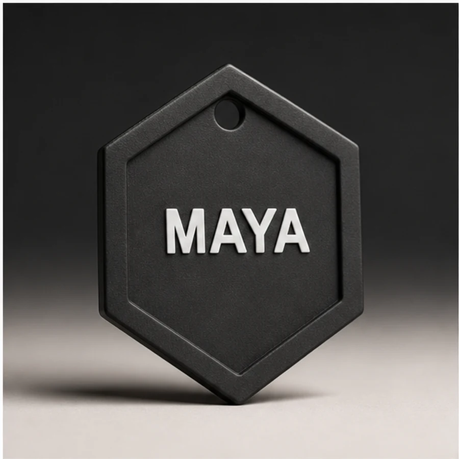 Pet Tag Signature — Preto + branco